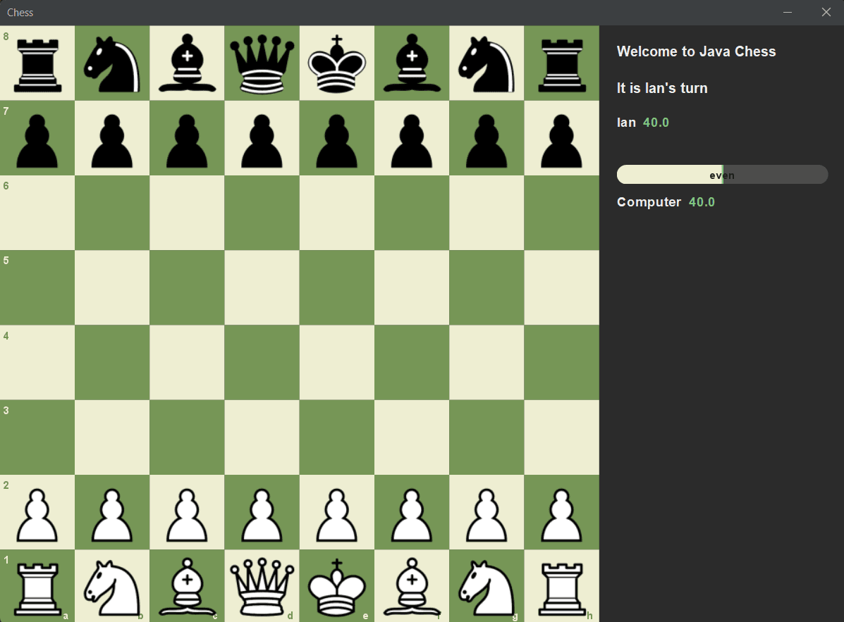 Java Chess Game App